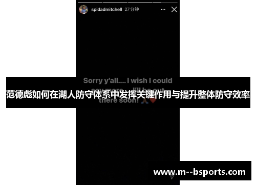 范德彪如何在湖人防守体系中发挥关键作用与提升整体防守效率 范德彪如何在湖人防守体系中发挥关键作用与提升整体防守效率