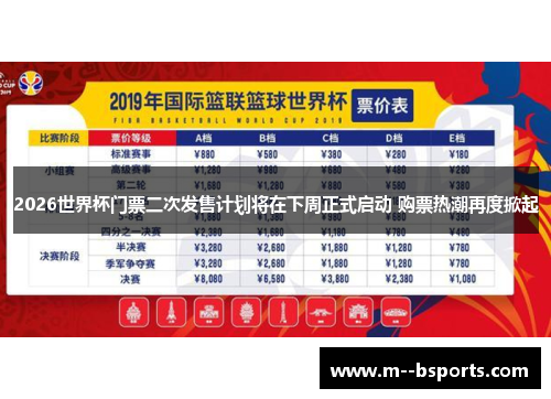 2026世界杯门票二次发售计划将在下周正式启动 购票热潮再度掀起 2026世界杯门票二次发售计划将在下周正式启动 购票热潮再度掀起